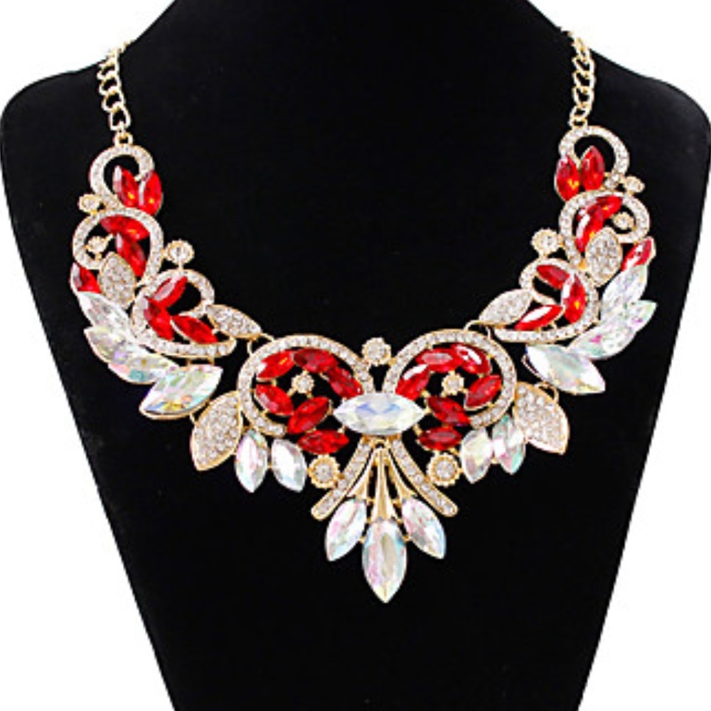 Women's Choker Necklace - Imitation Diamond Drop